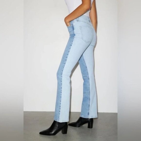 Dynamite Candice Boot cut Jeans Two tone High Rise Waist Denim Cotton Blue 25 - Picture 10 of 15